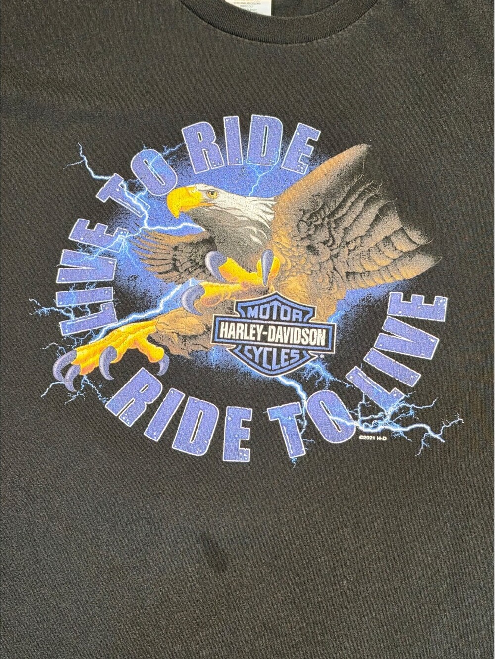 Harley-Davidson Men's XXL Black Graphic T-Shirt with Eagle and San Francisco Emr